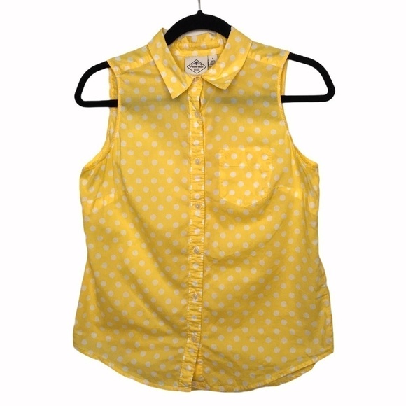 St John's Bay Yellow Polka Dot Sleeveless Blouse - Picture 1 of 7